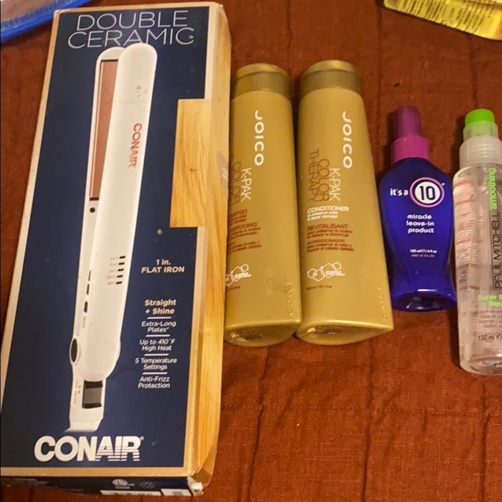 Hair set w/ straightener